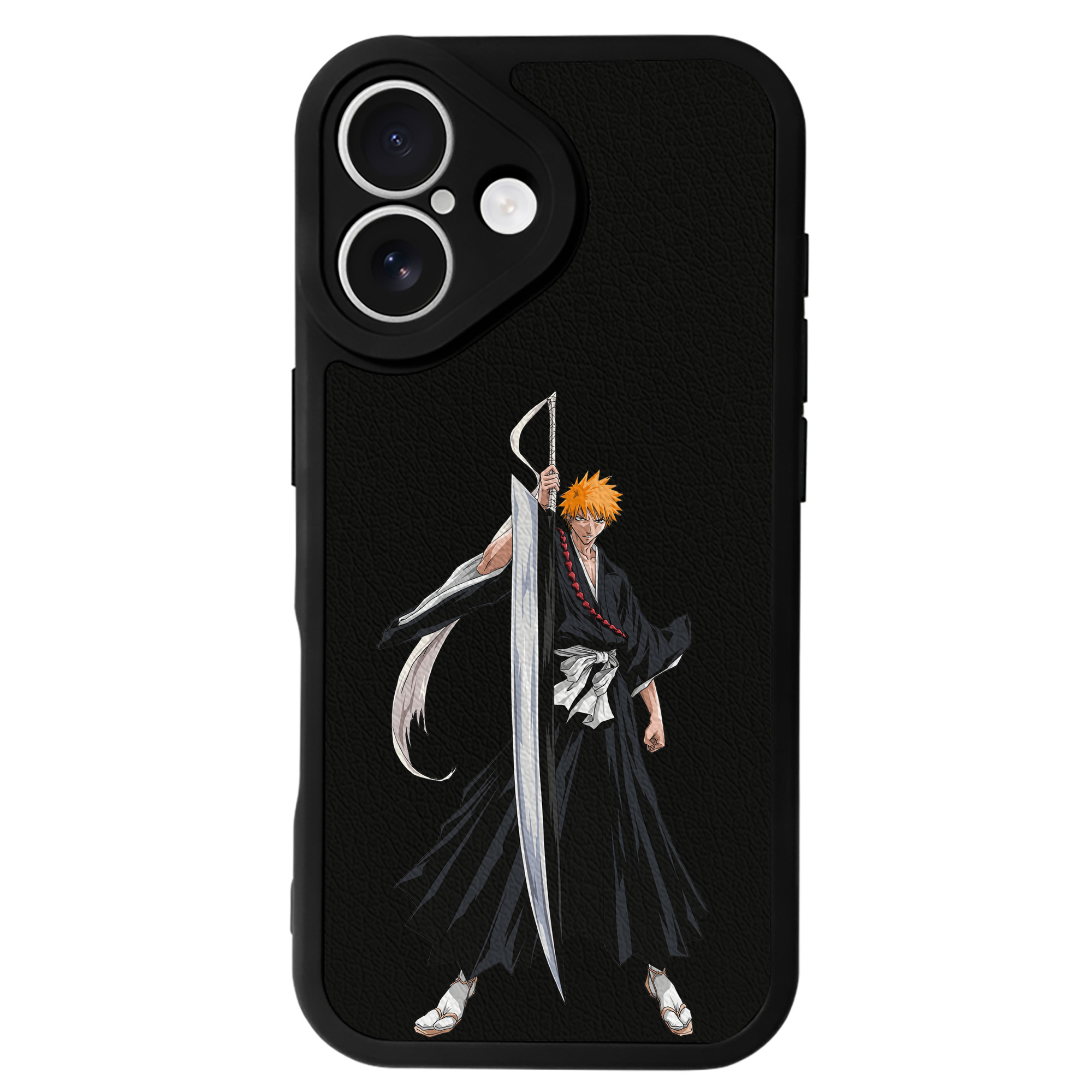 ブリーチ 黒崎一護（くろさき いちご）BLEACH Kurosaki Ichigo 【iPhone 16シリーズ対応】シリコンスマホケース（レザー調） 材質：シリコン